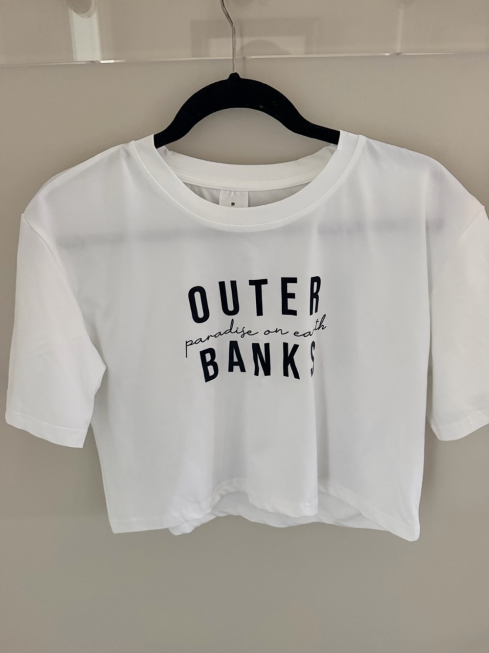 Outer Banks White Graphic Crop Tee - Kids